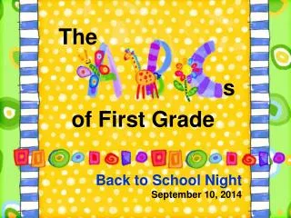 Back to School Night September 10, 2014