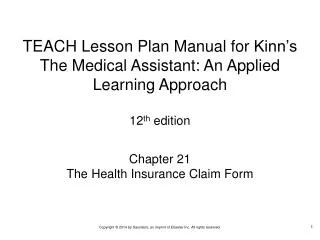 Chapter 21 The Health Insurance Claim Form