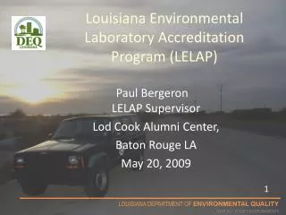 Louisiana Environmental Laboratory Accreditation Program (LELAP)
