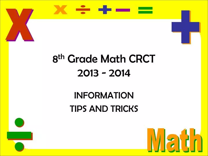 8 th grade math crct 2013 2014