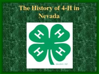 The History of 4-H in Nevada