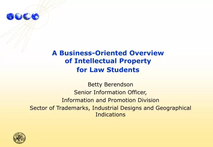 a business oriented overview of intellectual property for law students