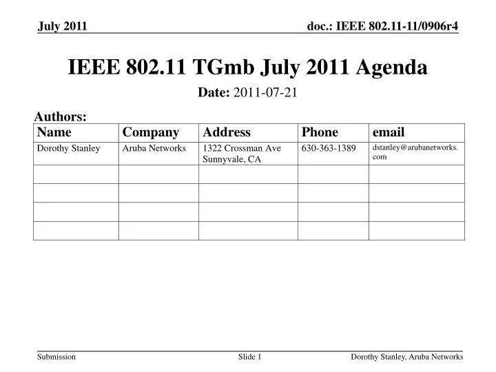 ieee 802 11 tgmb july 2011 agenda