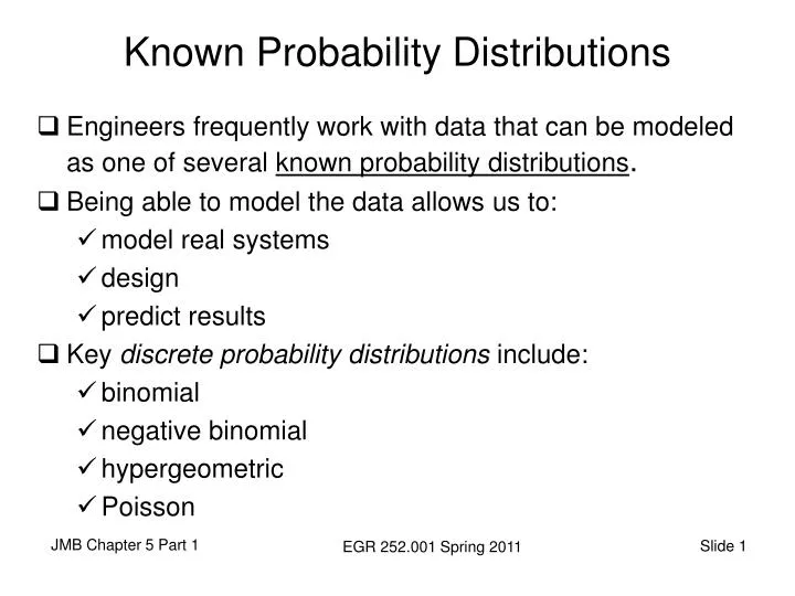 known probability distributions