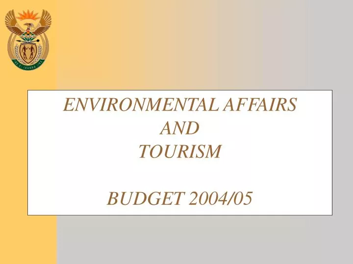environmental affairs and tourism budget 2004 05