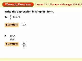 Lesson 13.2 , For use with pages 859-865