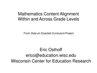 Mathematics Content Alignment Within and Across Grade Levels