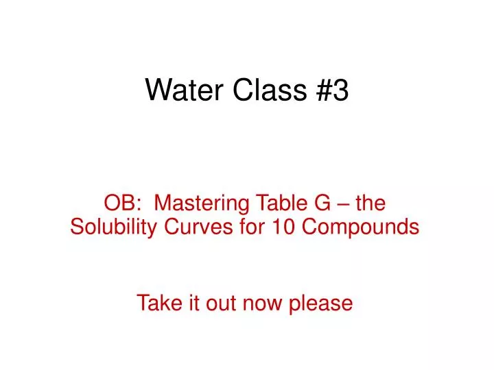 water class 3