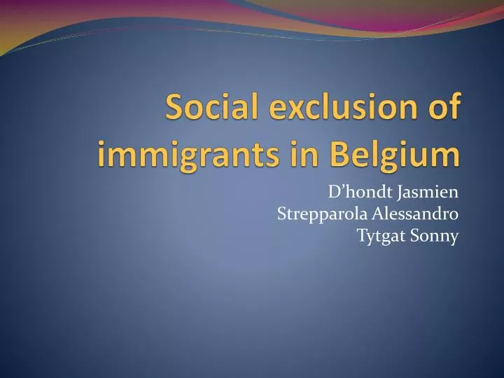 social exclusion of immigrants in belgium