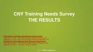 CNY Training Needs Survey THE RESULTS