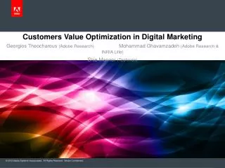 Customers Value Optimization in Digital Marketing