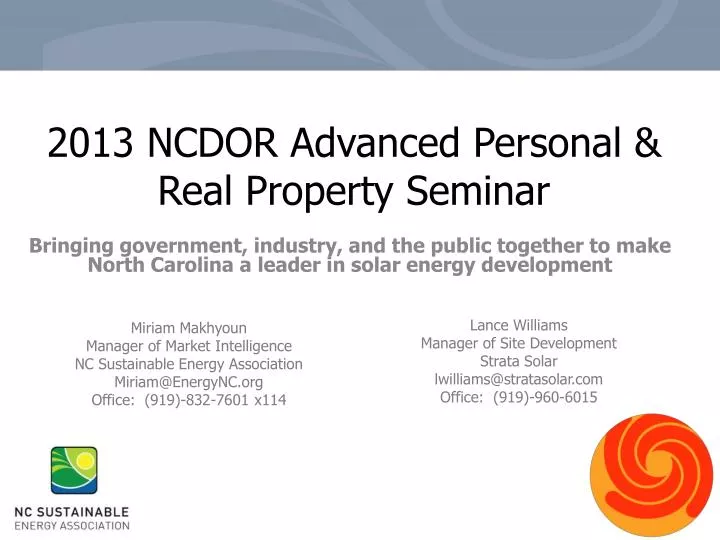 2013 ncdor advanced personal real property seminar
