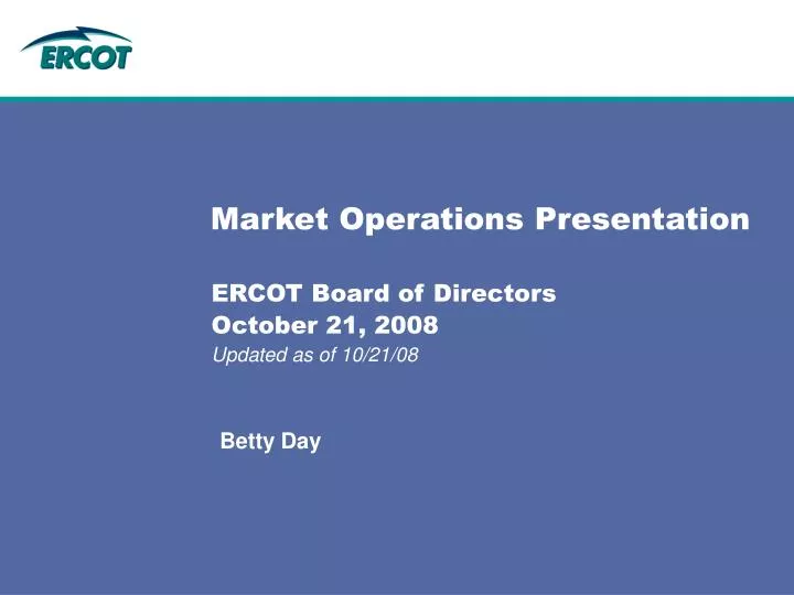 market operations presentation
