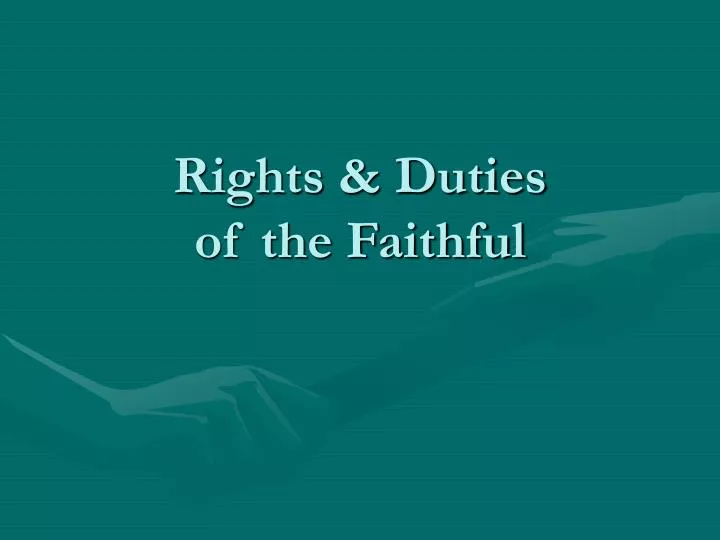 rights duties of the faithful