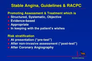 Stable Angina, Guidelines &amp; RACPC