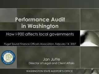 Performance Audit in Washington