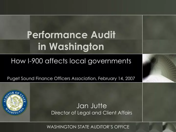 performance audit in washington
