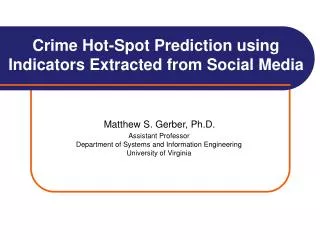 Crime Hot-Spot Prediction using Indicators Extracted from Social Media