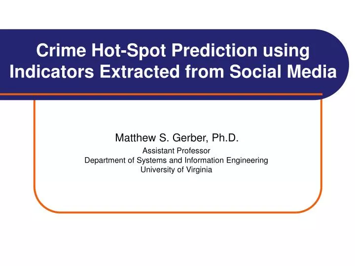 crime hot spot prediction using indicators extracted from social media