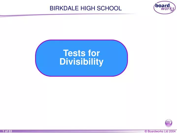 tests for divisibility