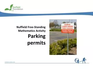 Nuffield Free-Standing Mathematics Activity Parking permits