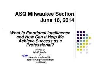 ASQ Milwaukee Section June 16, 2014