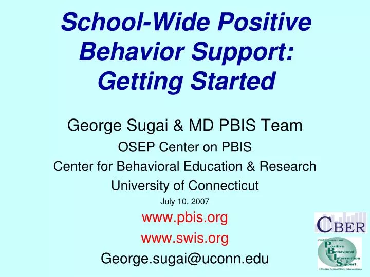 school wide positive behavior support getting started