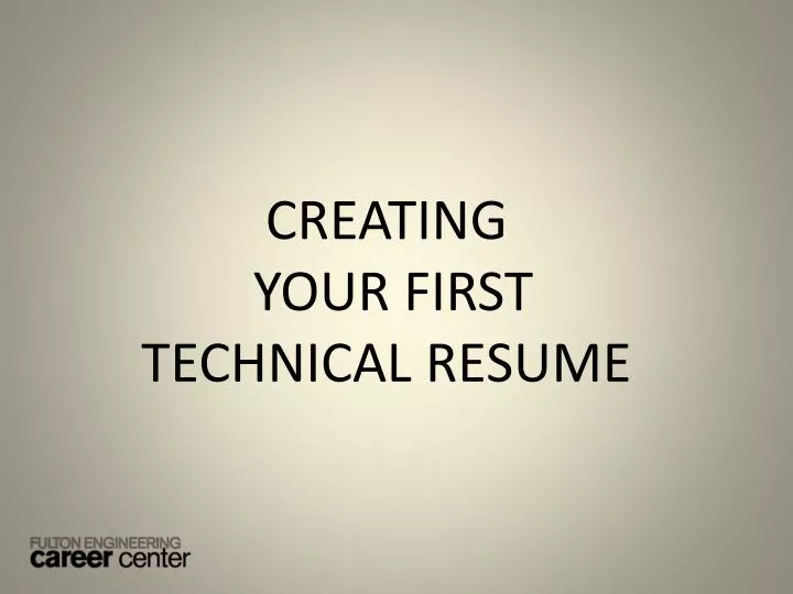 creating your first technical resume