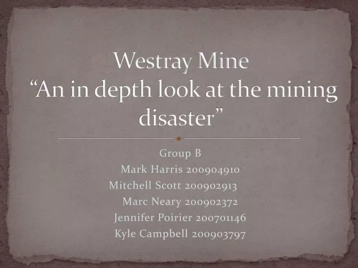 westray mine an in depth look at the mining disaster