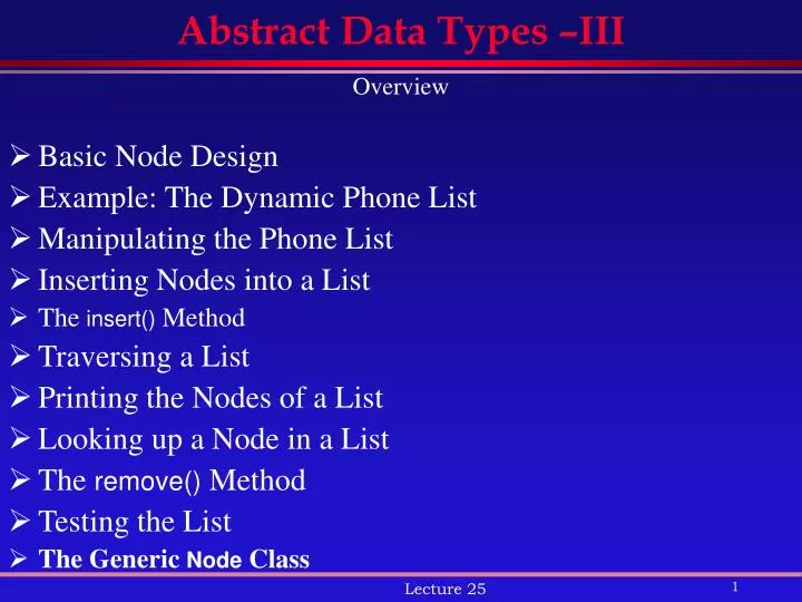 abstract data types iii