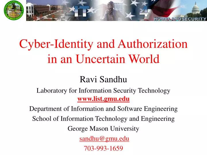 cyber identity and authorization in an uncertain world