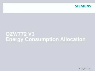 OZW772 V3 Energy Consumption Allocation