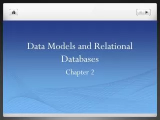 Data Models and Relational Databases