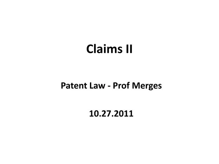 claims ii