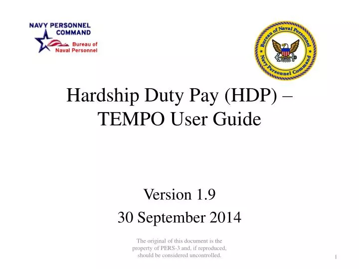 hardship duty pay hdp tempo user guide