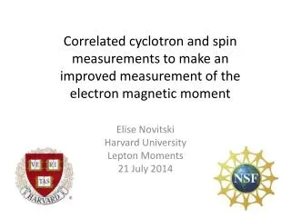 Elise Novitski Harvard University Lepton Moments 21 July 2014