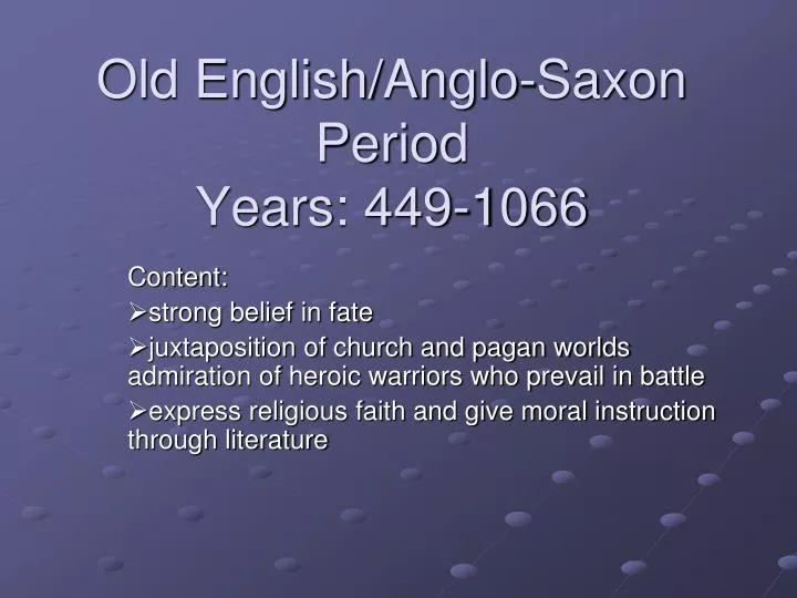 old english anglo saxon period years 449 1066