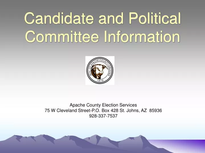 candidate and political committee information
