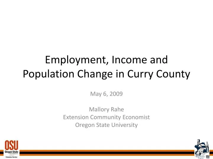employment income and population change in curry county