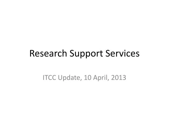 research support services