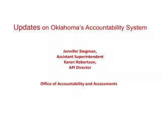 Updates on Oklahoma’s Accountability System