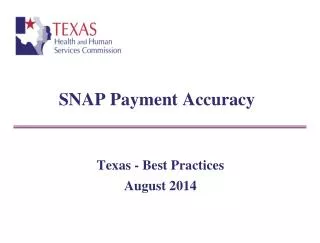SNAP Payment Accuracy