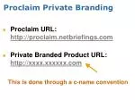 Proclaim Private Branding - slide 1