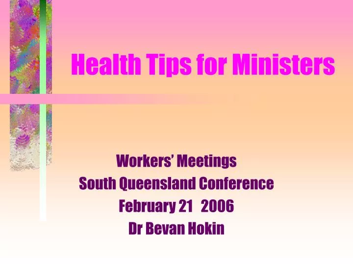 health tips for ministers