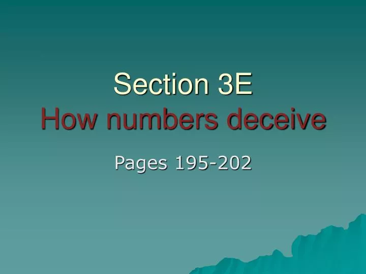 section 3e how numbers deceive