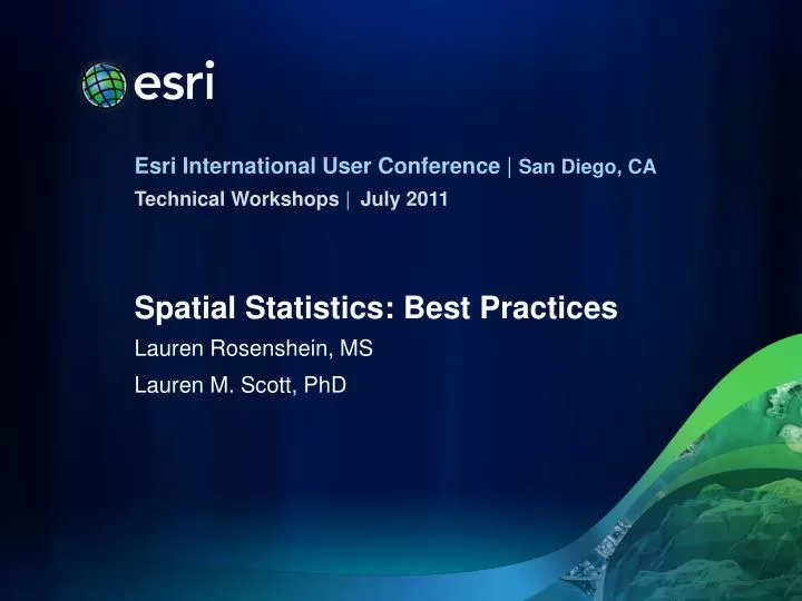 spatial statistics best practices