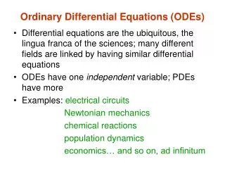 Ordinary Differential Equations (ODEs)