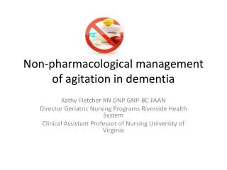 Non-pharmacological management of agitation in dementia