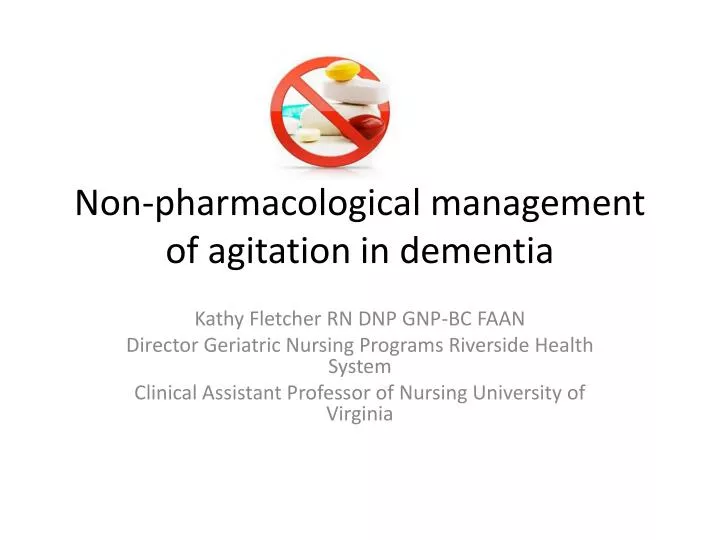 non pharmacological management of agitation in dementia