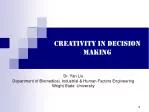Creativity in Decision Making - slide 1